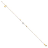 14K Two-tone Heart 9in Plus 1 in ext. Anklet-WBC-ANK311-9
