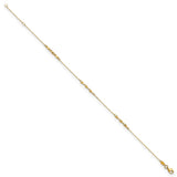 14K Polished Twisted Fancy 9in Plus 1 in ext. Anklet-WBC-ANK331-9