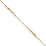 14K Polished Twisted Fancy 9in Plus 1 in ext. Anklet-WBC-ANK331-9