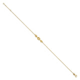 14K Polished Fancy Link 9in Plus 1 in ext. Anklet-WBC-ANK332-9