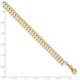 14K Polished Fancy 9in Plus 1 in ext. Anklet-WBC-ANK333-9