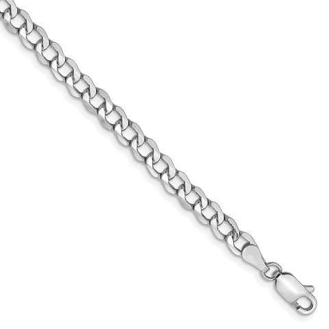 14k WG 4.3mm Semi-Solid Curb Chain-WBC-BC104-8