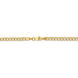 14k 3.35mm Semi-Solid Curb Chain Anklet-WBC-BC106-9
