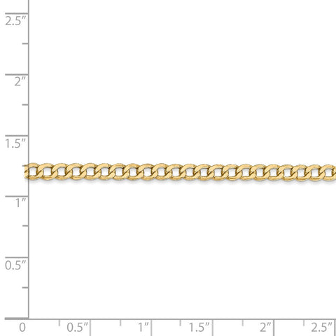 14k 3.35mm Semi-Solid Curb Chain-WBC-BC106-24