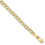 14k 4.3mm Semi-Solid Curb Chain Anklet-WBC-BC107-9