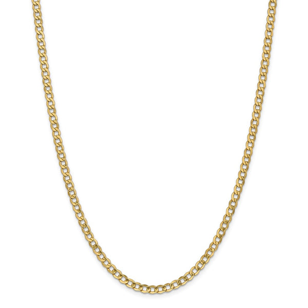 14k 4.3mm Semi-Solid Curb Chain Anklet-WBC-BC107-10