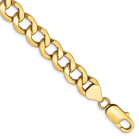 14k 8mm Semi-Solid Curb Chain-WBC-BC111-8