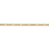 14k 2.5mm Semi-Solid Figaro Chain Anklet-WBC-BC120-10