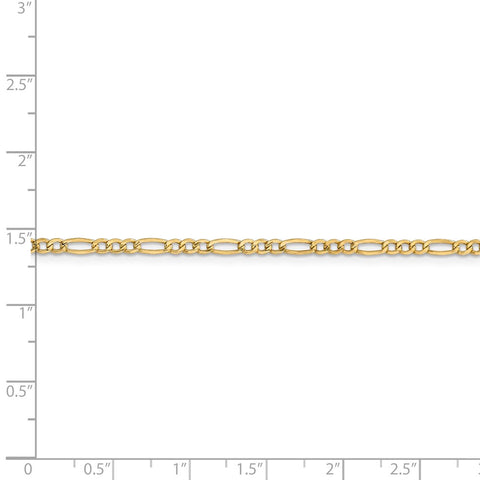 14k 2.5mm Semi-Solid Figaro Chain-WBC-BC120-20