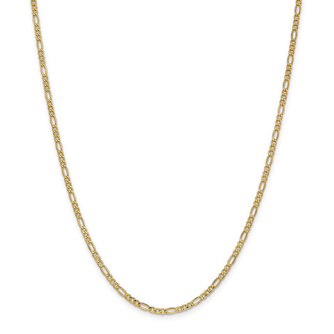 14k 2.5mm Semi-Solid Figaro Chain-WBC-BC120-20