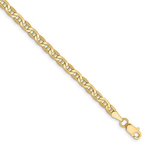 14k 3.2mm Semi-Solid Anchor Chain Anklet-WBC-BC122-9