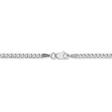 14k WG 2.5mm Semi-Solid Curb Chain Anklet-WBC-BC123-10