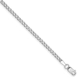 14k WG 2.5mm Semi-Solid Curb Chain Anklet-WBC-BC123-9