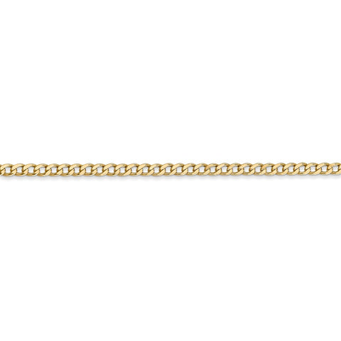 14k 2.5mm Semi-Solid Curb Chain-WBC-BC124-24