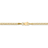 14k 2.5mm Semi-Solid Curb Chain Anklet-WBC-BC124-10