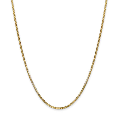 14k 2.45mm Semi-Solid Round Box Chain-WBC-BC142-30