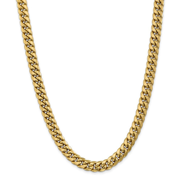 14k 9.3mm Semi-Solid Miami Cuban Chain-WBC-BC157-26