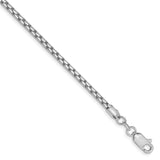 14k WG 2.45mm Semi-Solid Round Box Chain-WBC-BC162-8