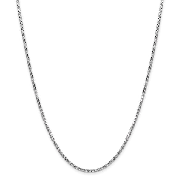 14k WG 2.45mm Semi-Solid Round Box Chain-WBC-BC162-24