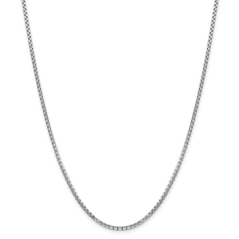 14k WG 2.45mm Semi-Solid Round Box Chain-WBC-BC162-20