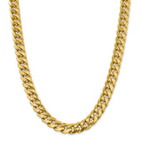 14k 12.6mm Semi-Solid Miami Cuban Chain-WBC-BC164-24