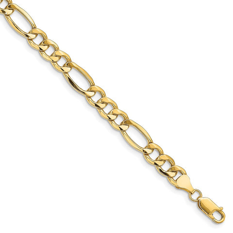 14k 8.5mm Semi-Solid Figaro Chain-WBC-BC190-8