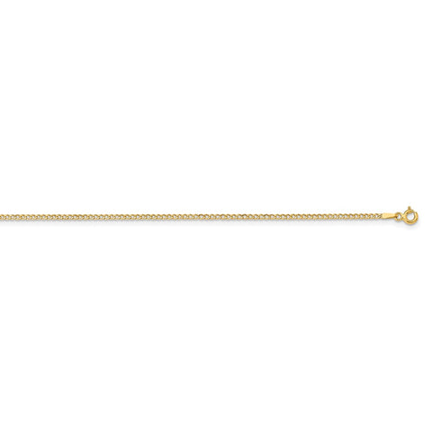 14k 1.85mm Semi-Solid Curb Chain Anklet-WBC-BC193-10