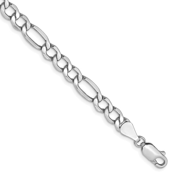 14k WG 5.75mm Semi-Solid Figaro Chain-WBC-BC92-8