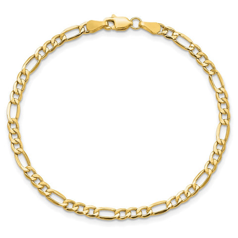 14k 3.5mm Semi-Solid Figaro Chain Anklet-WBC-BC93-9