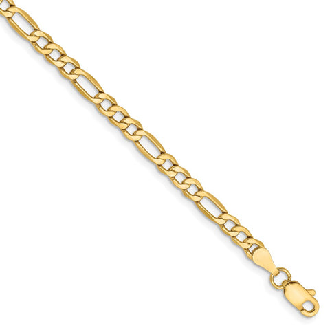 14k 3.5mm Semi-Solid Figaro Chain Anklet-WBC-BC93-9