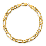 14k 6.25mm Semi-Solid Figaro Chain-WBC-BC96-8