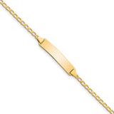 14k Flat Curb Link ID Bracelet-WBC-BID102-5.5