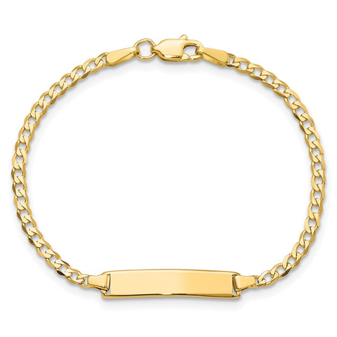 14k Flat Curb Link ID Bracelet-WBC-BID103-6