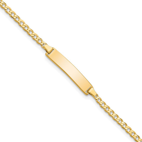 14k Flat Curb Link ID Bracelet-WBC-BID103-6