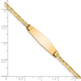 14k Children's Soft Diamond Shape Anchor Link ID Bracelet-WBC-BID44C-6