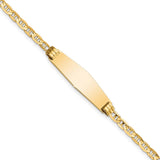 14k Children's Soft Diamond Shape Anchor Link ID Bracelet-WBC-BID44C-6