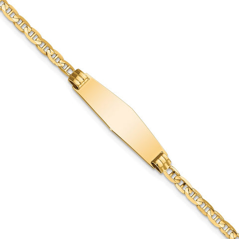 14k Children's Soft Diamond Shape Anchor Link ID Bracelet-WBC-BID44C-6