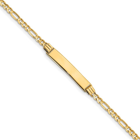 14k Children's Figaro Link ID Bracelet-WBC-BID48-6