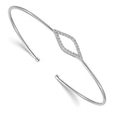 14k White Gold Flexible Diamond Cuff Bangle-WBC-BM3703-025-WA