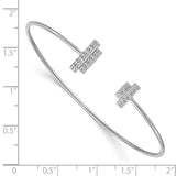 14k White Gold Diamond Flexible Cuff Bangle-WBC-BM3714-025-WA