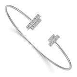 14k White Gold Diamond Flexible Cuff Bangle-WBC-BM3714-025-WA