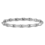 14k White Gold Diamond Bamboo Design Bracelet-WBC-BM3722-050-WA