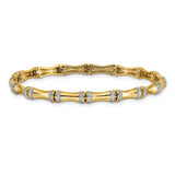 14k Gold Diamond Bamboo Design Bracelet-WBC-BM3722-050-YA