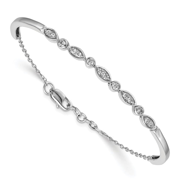 14k White Gold Diamond Bangle Bracelet-WBC-BM3725-050-WA