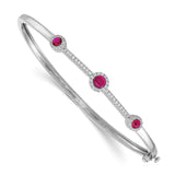 14k White Gold Diamond and Cabochon Ruby Bangle-WBC-BM4031-RU-025-WA