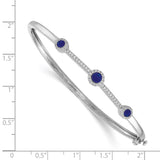 14k White Gold Diamond and Cabochon Sapphire Bangle-WBC-BM4031-SA-025-WA