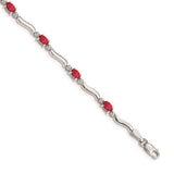 14k White Gold Diamond and Ruby Bracelet-WBC-BM4474-RU-001-WA