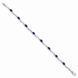 14k White Gold Diamond and Sapphire Bracelet-WBC-BM4474-SA-001-WA