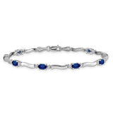 14k White Gold Diamond and Sapphire Bracelet-WBC-BM4474-SA-001-WA