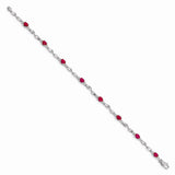 14k White Gold Diamond and Composite Ruby Bracelet-WBC-BM4475-RU-001-WA